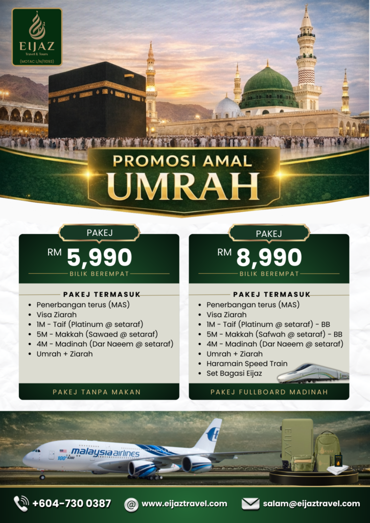 Umrah Ekonomi Eijaz Travel Malaysia – Pakej Umrah Murah 2026